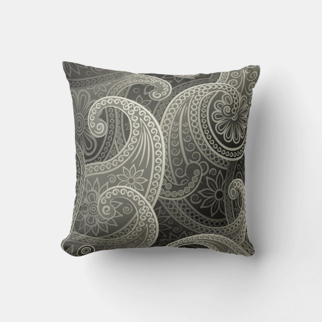 Coussin Platinum Paisley Motif intemporel (Recto)