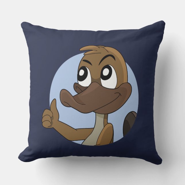 Coussin Platypus donner des pouces dessin animé lancer ore (Recto)