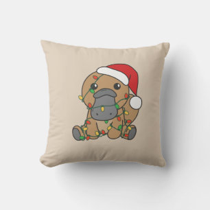 Coussin Platypus Noël Animaux d'hiver Vacances Platypus
