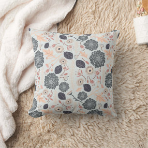 Coussin Playay Blue Peach Floral Reprendre l'impression
