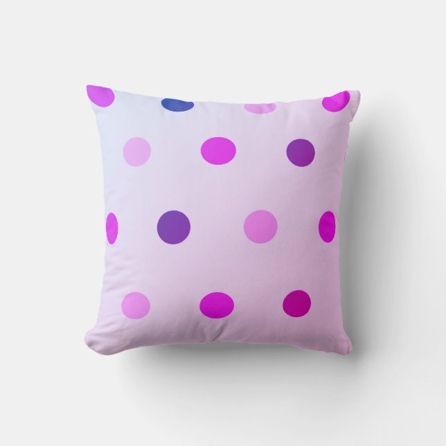 Coussin  “Playful Pink -Purple Polka Dot Patt-Throw Pillow (Recto)