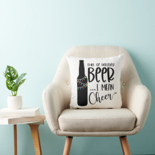 Coussin Plein de bière de Noël et de joie   Boire amusant