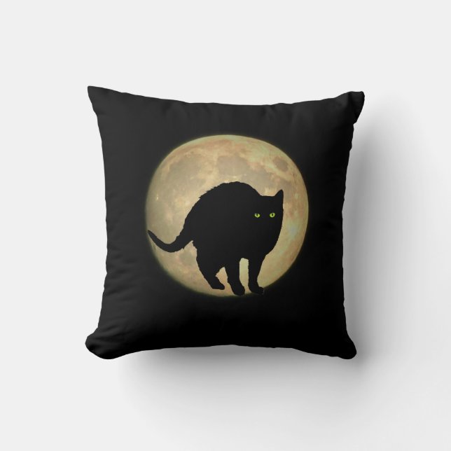 Coussin Pleine lune Arche Chat noir (Recto)