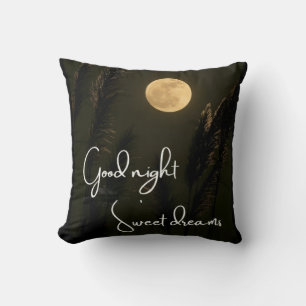 Coussin ​ Pleine lune Bonne Nuit Sweets Dreams Black Throw