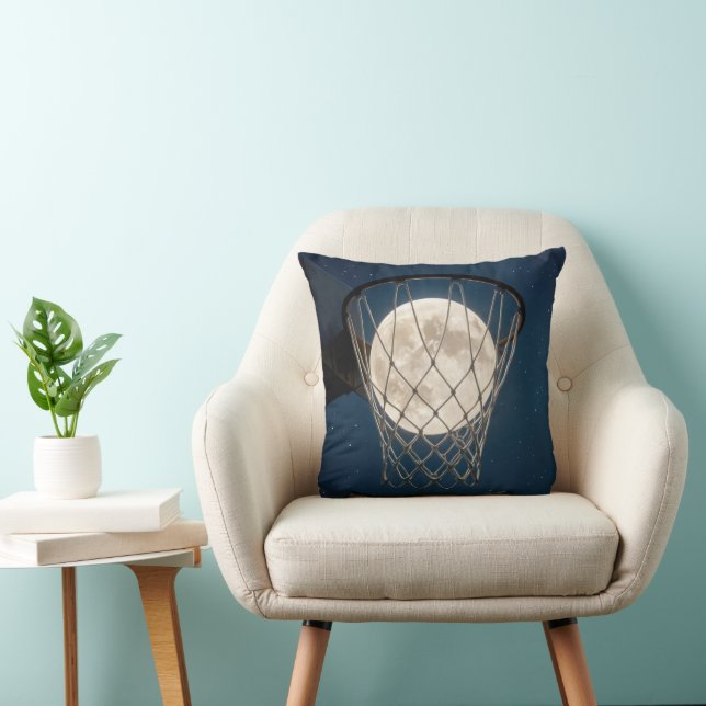 Coussin Pleine Lune Dans Un Filet De Basket (Chaise)