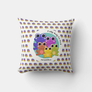 Coussin Pleinement confiance sur Dieu Colorful FROG person