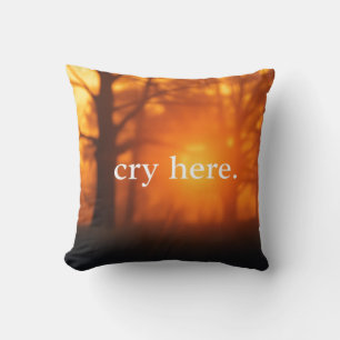 Coussin Pleurez ici