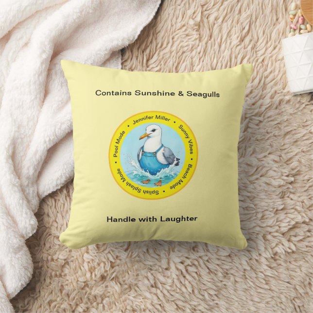 Coussin Plic Ploc jolie mouette de vacances estivales (Couverture)