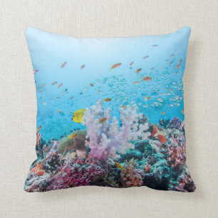 Coussin Plongée à l'air avec le récif et le corail colo