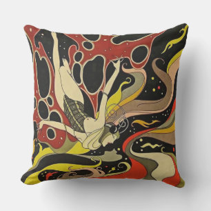 Coussin « Plongée sous-marine » Art déco de J Carlos