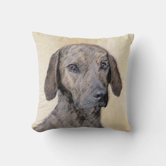 Coussin Plott Peinture - Cute Original Chien Art (Recto)