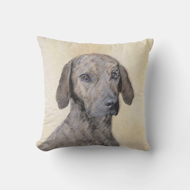 Coussin Plott Peinture - Cute Original Chien Art (Recto)