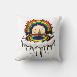 Coussin Pluie arc-en-ciel