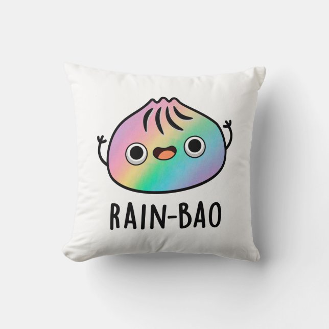 Coussin Pluie-bao Funny Arc-en-ciel Dimsum Bao Pun (Recto)