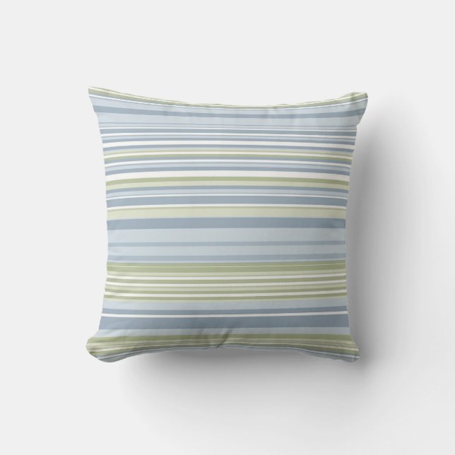 Coussin Pluie de printemps et rayures bleues tropicales (Recto)