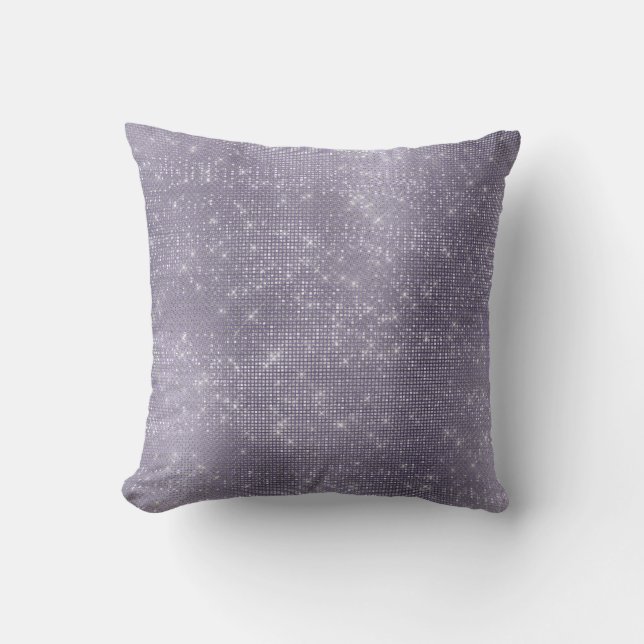 Coussin Plum mauve argenté minimal gris brillant Métalliqu (Recto)