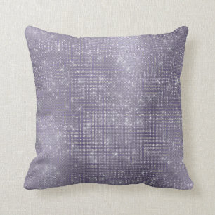 Coussin Plum mauve argenté minimal gris brillant Métalliqu