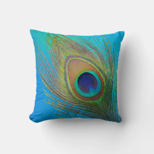 Coussin Plume de queue de paon