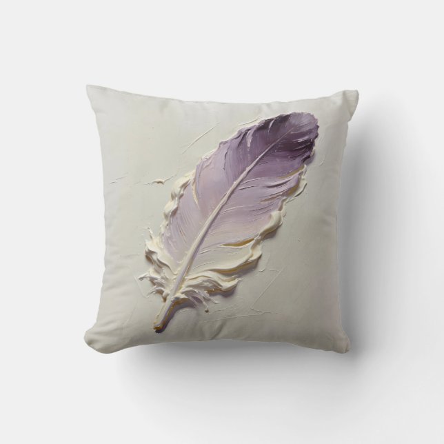 Coussin Plume Lavande Violet Poussiéreux Décor Moderne (Recto)