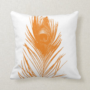 Coussin Plume orange de paon