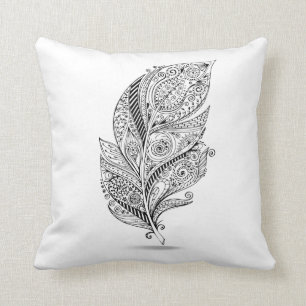 Coussin Plume tribale inspirée