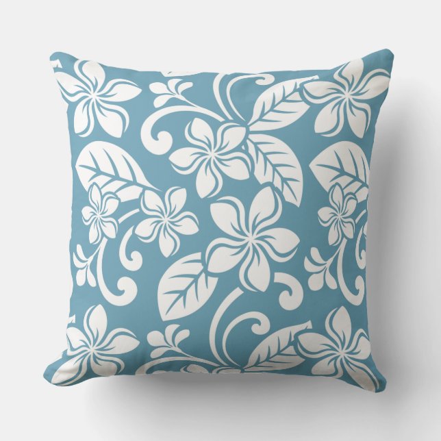 COUSSIN PLUMÉRIA ÎLE (BLEU ARDOISE) (Recto)