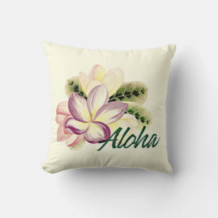 Coussin Plumeria vintage Aloha