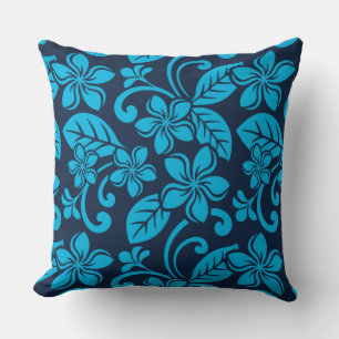 Coussin PLUMÉRIE DE L'ÎLE (Bleu x 2)