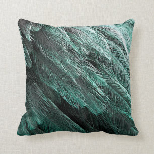 Coussin plumes bleu turquoise
