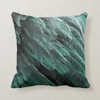 Coussin plumes bleu turquoise