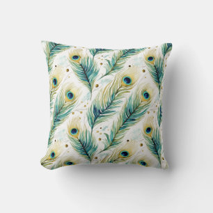 Coussin Plumes de paon