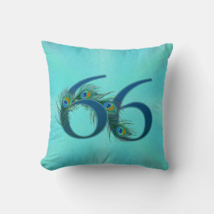 Coussin Plumes de Paon 66 Anniversaire Milestone