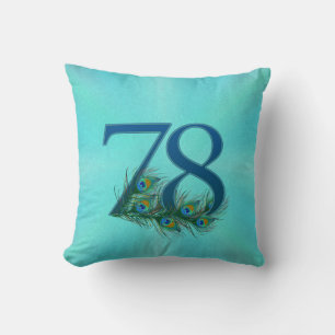 Coussin Plumes de Paon 78 Anniversaire Milestone