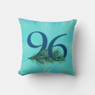 Coussin Plumes de Paon 96 Jubilé Anniversaire Milestone
