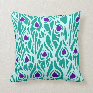 Coussin Plumes de paon Abstraites Lancer l'oreiller