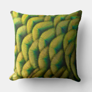 Coussin Plumes de paon II Nature colorée