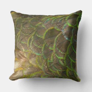Coussin Plumes de paon III (femelle) Design subtil de la n