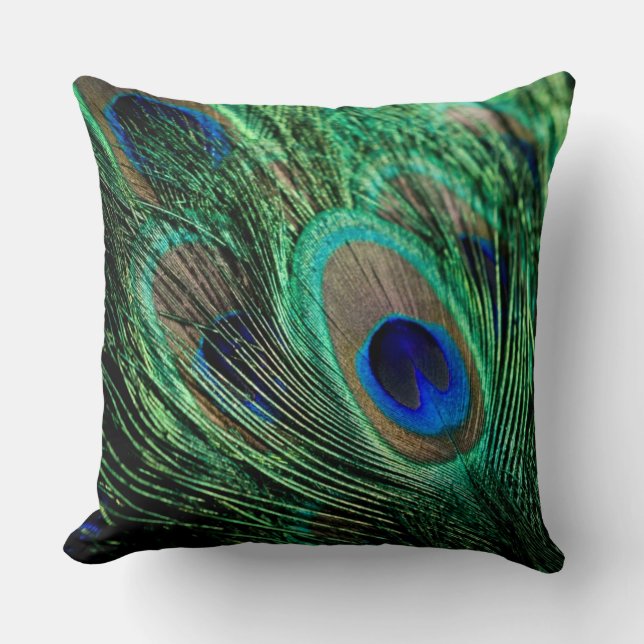 Coussin Plumes de paon Lucky (Recto)