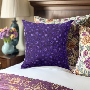 Coussin Plumes de paon violet moderne
