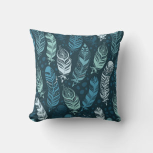 Coussin Plumes ethniques motif transparent
