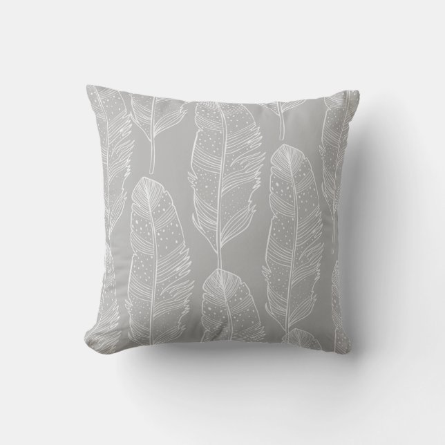 Coussin Plumes grises et blanches (Recto)