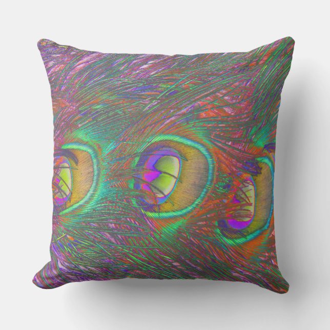 Coussin Plumes Peacock Tinsel de Noël (Recto)
