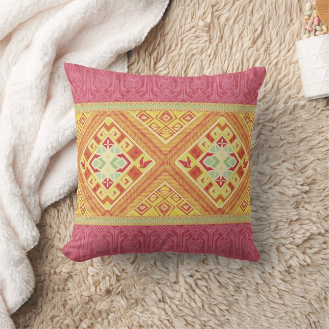 Coussin Plumes rouges et jaunes (Couverture)