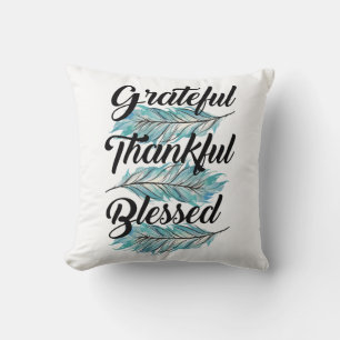 Coussin Plumes turquoises reconnaissants merci aimable ore