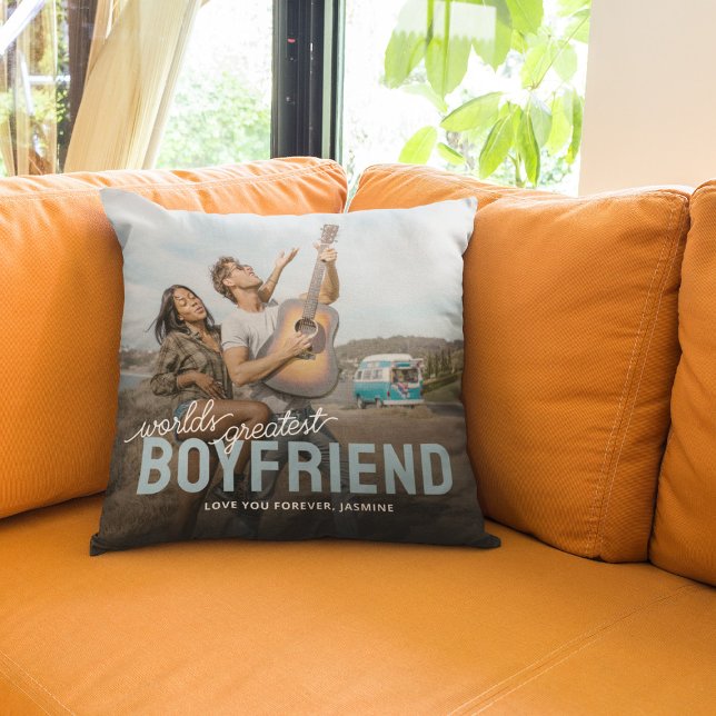 Coussin Plus beau cadeau de petit ami Photo (Créateur téléchargé)