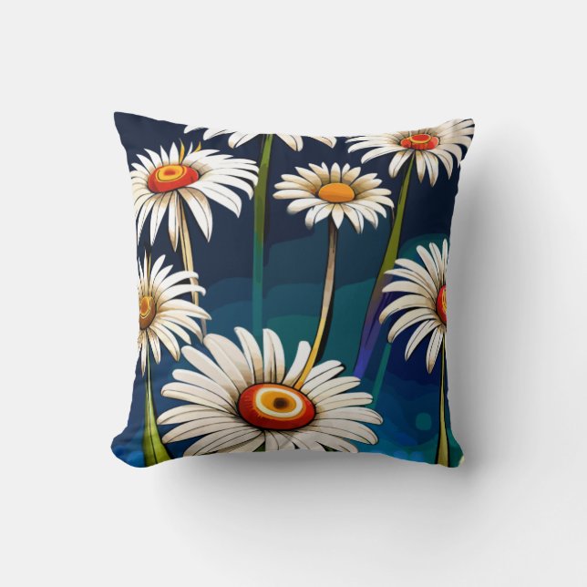 Coussin Plus de marguerites : Plaisirs floraux et joie (Recto)