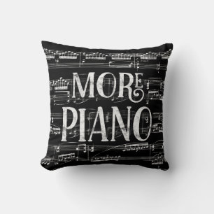 Coussin Plus de tableau de piano - musique blanche noire