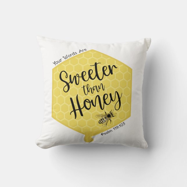 Coussin Plus doux que le miel (Recto)