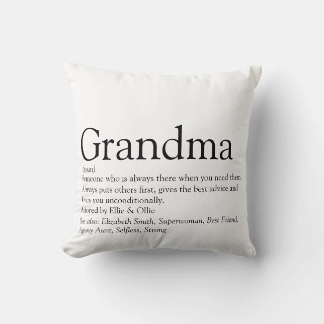 Coussin Plus Grande Grand-mère Définition Photo de grand-m (Recto)