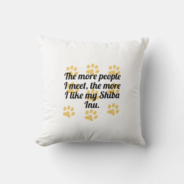 Coussin Plus j'aime mon Shiba Inu (Recto)